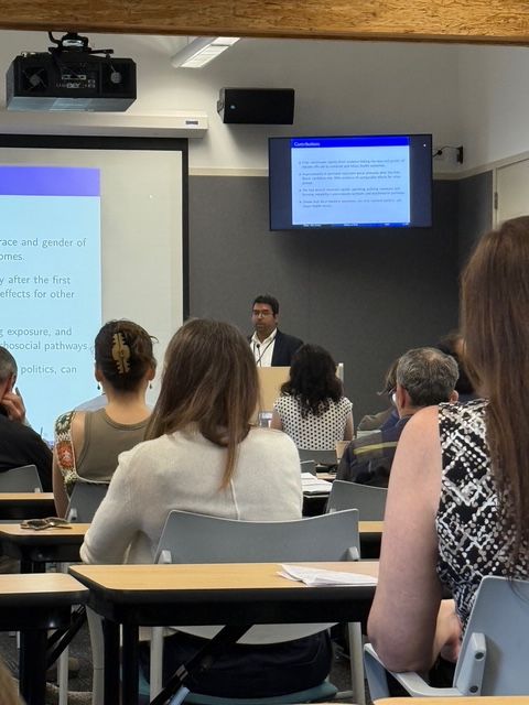 Emtiaz Hritan presenting at the 2026 All-UC Demography Conference